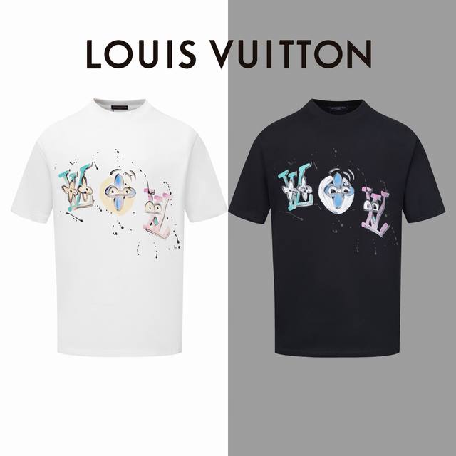 Lv color icon graffiti round neck short sleeves Louisvuitton official website co