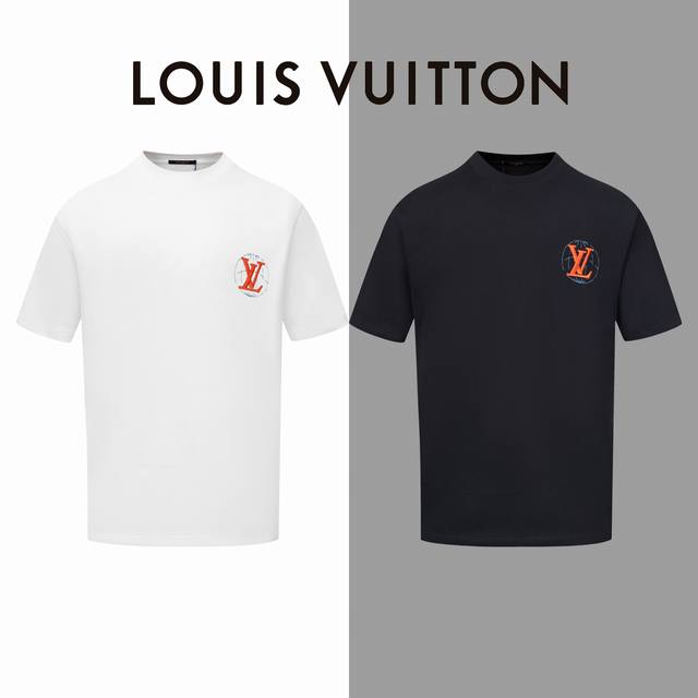 Lv earth embroidery round neck short sleeves Louisvuitton official website consi