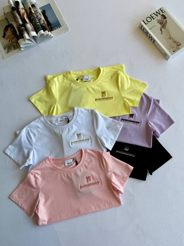 Burberry Tb women's five-color classic five-color cotton round neck T-shirt shor