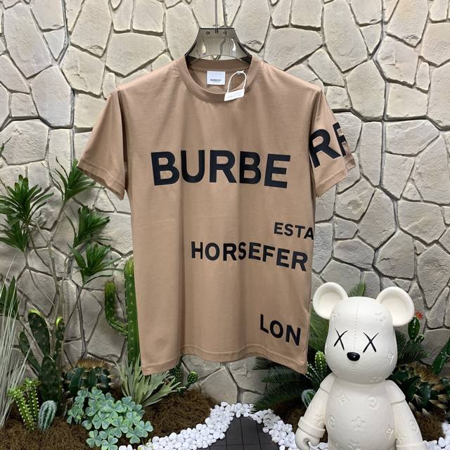 Burberry Burberry letter print casual round neck loose short sleeve drop shoulde