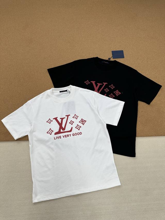 Lv Louis Vuitton 25Ss summer new product chest old flower letter print short sle