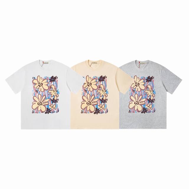 Mardi Mercredi Ss25 Sweet Graffiti Flower Series Round Neck Short Sleeve T-shirt