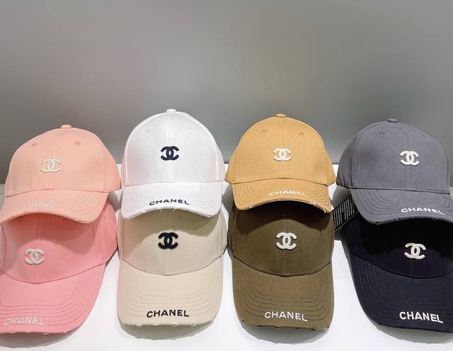 with dust bag Chanel's new simple embroidered logo baseball cap, original mold,
