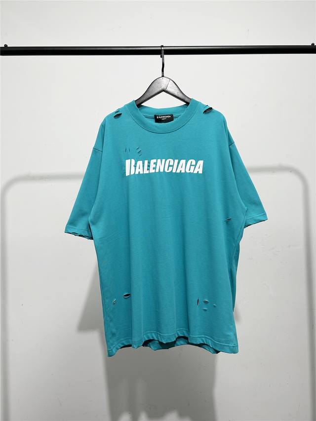 High version, very good quality! Balenciaga unisex ripped cracked letter print s