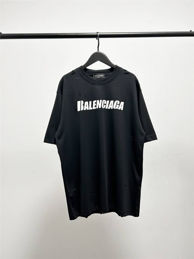 High version, very good quality! Balenciaga unisex ripped cracked letter print s