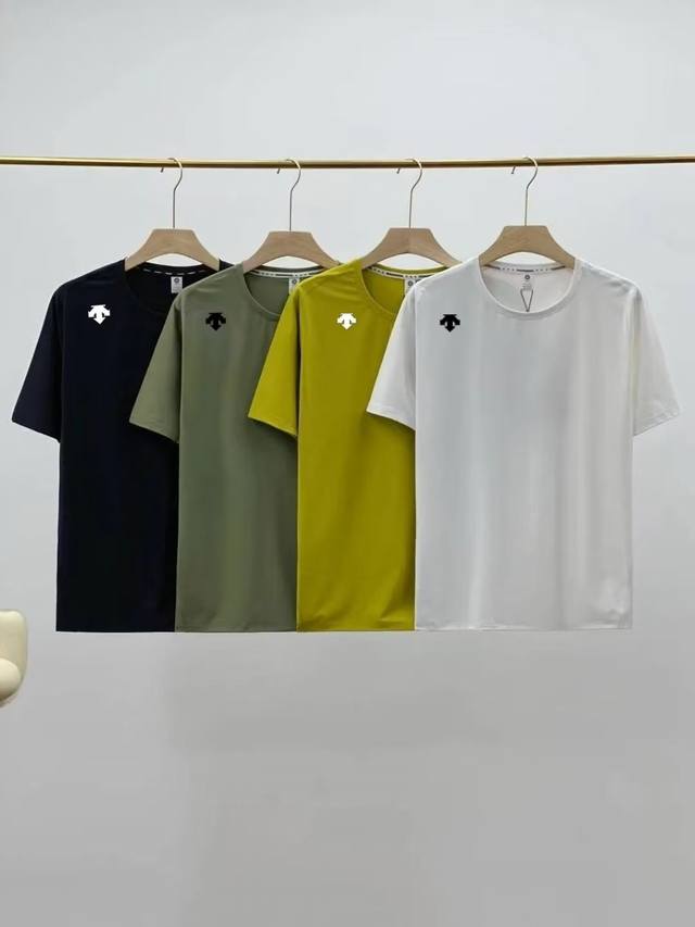 Descente's latest summer ice silk round neck underarm laser perforated breathabl