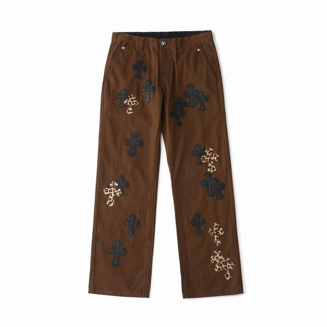 Chromehearts & Chromehearts brown casual jeans The style is loose and comfortabl