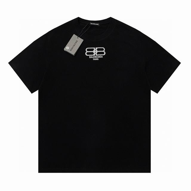 Balenciaga silver lock couple short-sleeved T-shirt Made of 260g double-sand fab