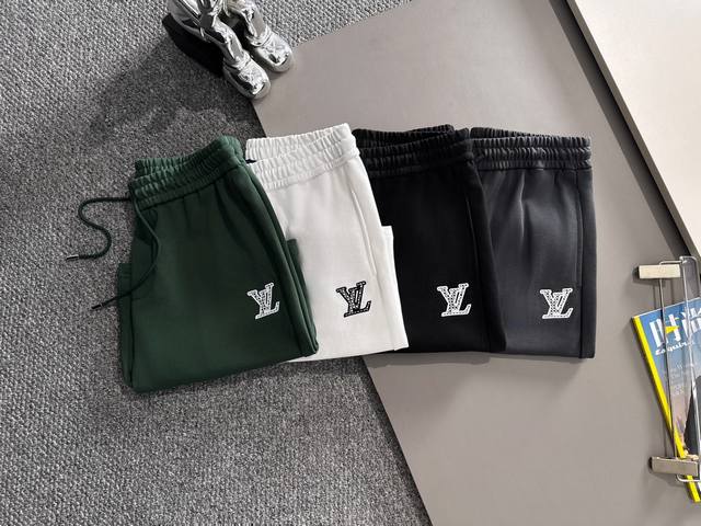 Lv 2025 new light luxury high-density overlapping embroidery Logo back pocket me