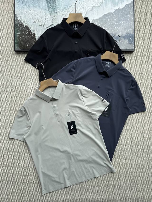 Angpao 25 Summer Men's Seamless Ice Silk Zipper Polo Shirt Comfortable and sport