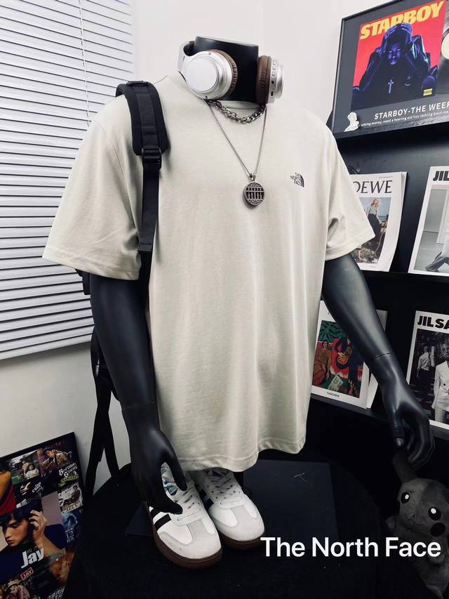The North Face buckle high version printed casual short-sleeved T-shirt for men