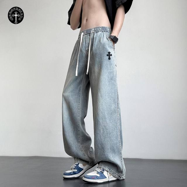 Chrome Hearts summer thin lyocell fiber Tencel washed denim pants for men and wo