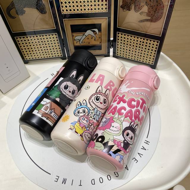 Three colors available. The cute Labu pattern thermos cup that has been asked ab