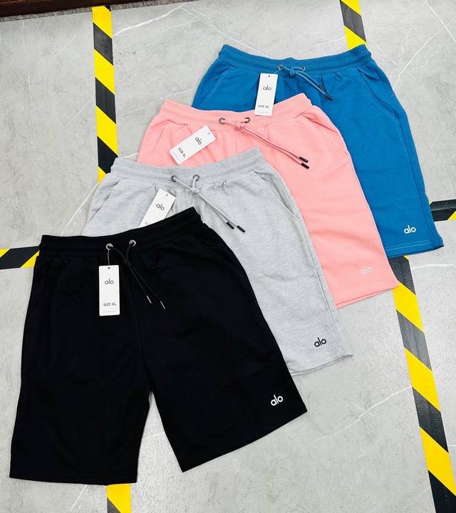 Alo pure cotton couple shorts Color: black gray pink blue Size: Xl-4Xl Pants len
