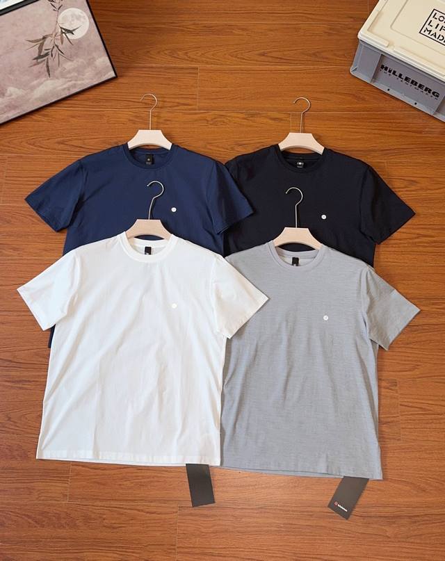 Lululemon 2025 Men's Four-color Quick-drying Round Neck Short Sleeve! New techno