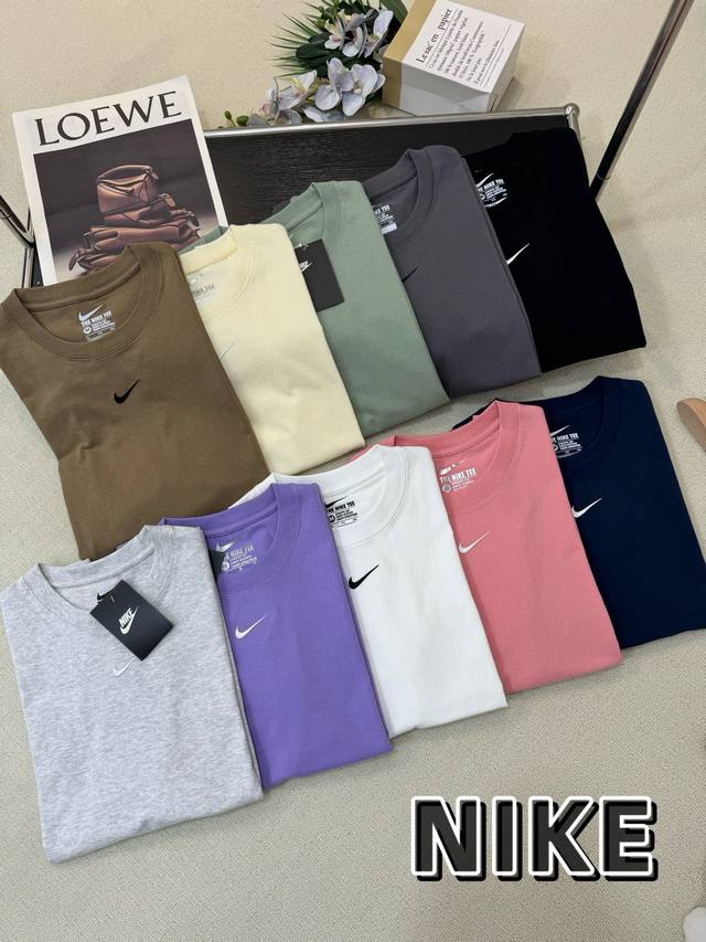 Nike Nk 25Ss Basic Simple Small Hook Embroidery Short Sleeve Round Neck Couple T
