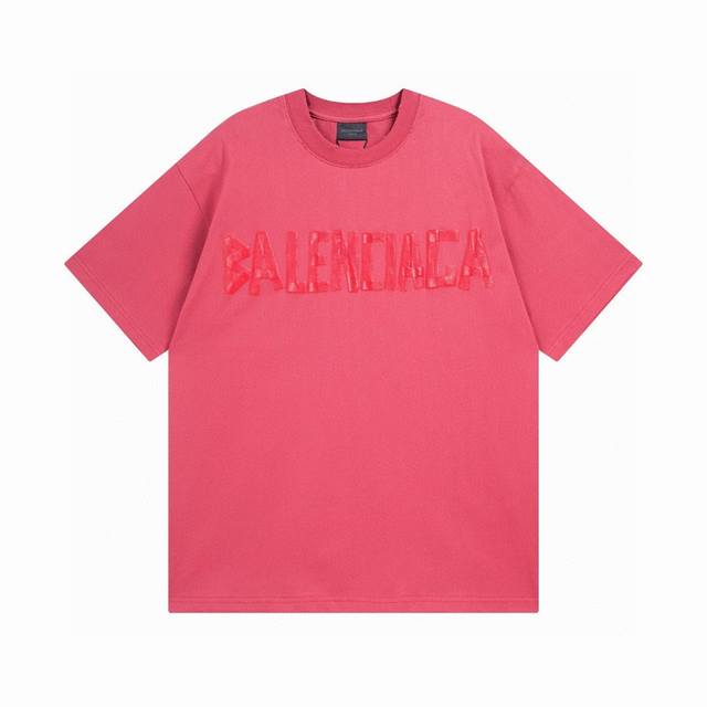 Balenciaga 2025 Ss classic tape starch printing short-sleeved T-shirt The qualit