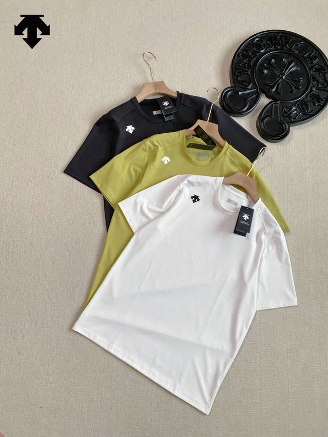 Descente comprehensive training sports fitness men's round neck short-sleeved br