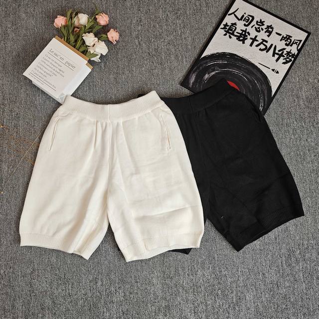 2025Fw Summer Loewe knitted shorts Size: Xs-L Color: Black White Xs: Waist 80 Hi