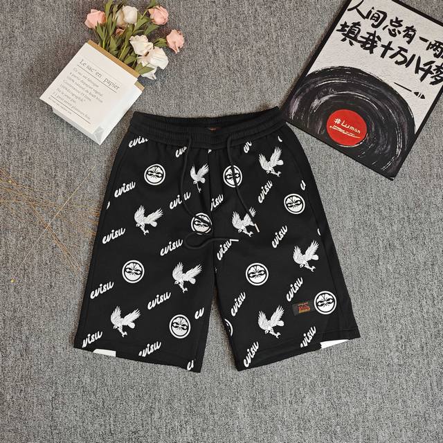 Evisu Fushen brush-style large M shorts and sweatpants are the same for men and