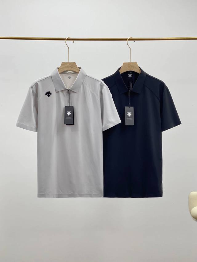 Descente 25th Summer New Men's Lapel Polo Shirt 3D Stereo Cut Summer New Compreh