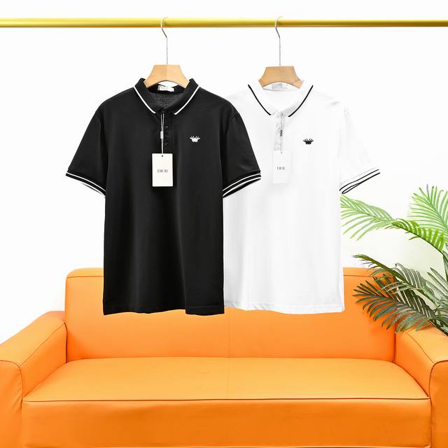 Dior 25Ss new summer men's embroidered business casual lapel short-sleeved Polo