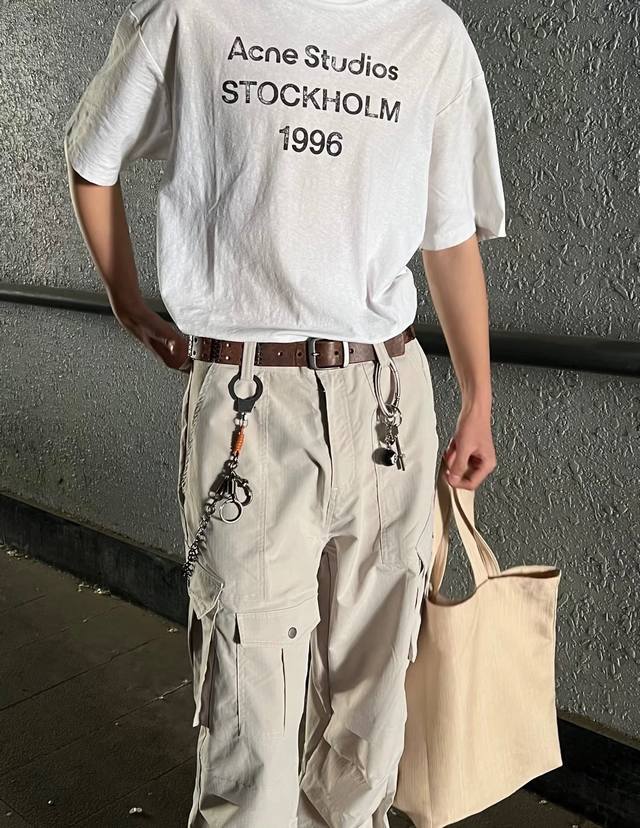 Acne's rag series damaged linen cotton T Acne Studios retro distressed 1996 slog