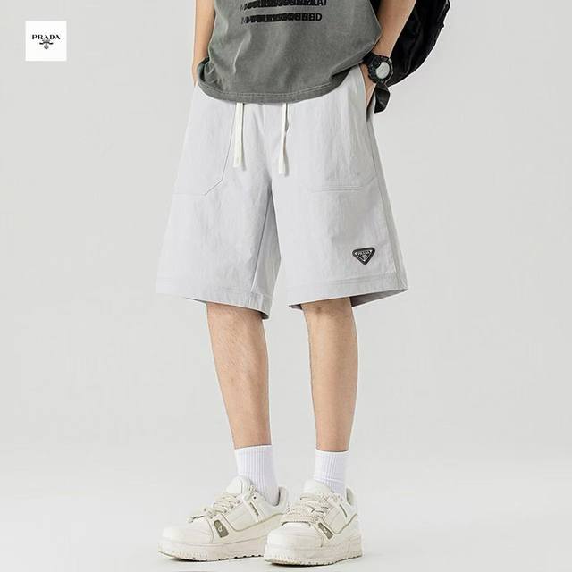 Prada Prada overseas version 25Ss new four-color high-quality washed work shorts