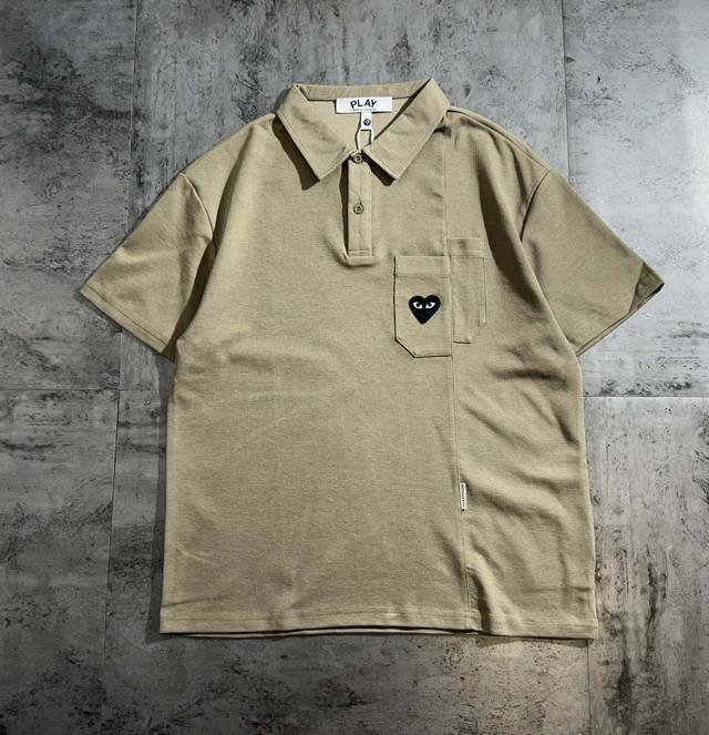 Play printed couple short-sleeved Polot shirt The fabric is made of combed cotto