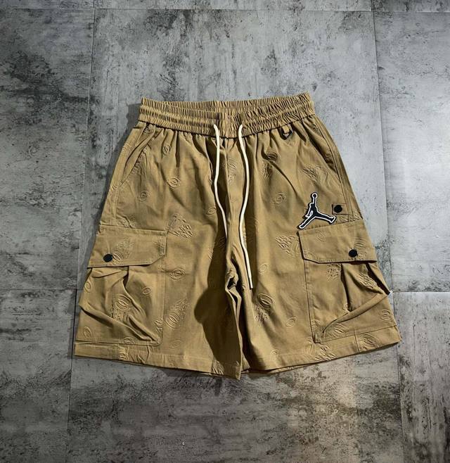 Jordan workwear print retro casual couple shorts Comfortable version with good t