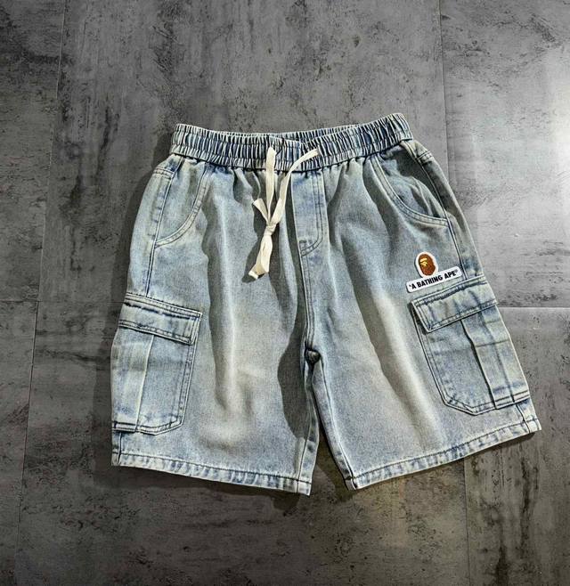Ape head retro style Retro casual couple shorts The fabric is made of denim fabr