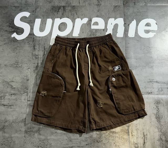 Nike big pocket pants design retro casual couple shorts Cotton comfortable versi