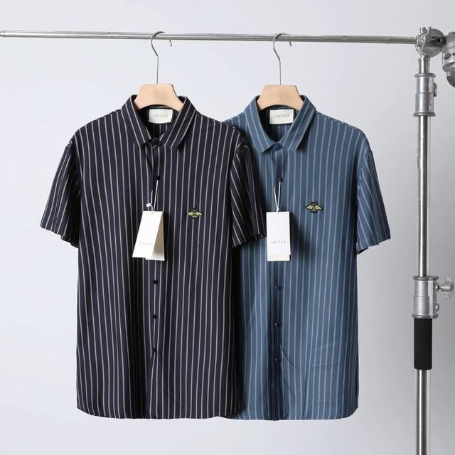 Gucci Little Bee 25Ss new summer seamless mulberry silk short-sleeved shirt! hig