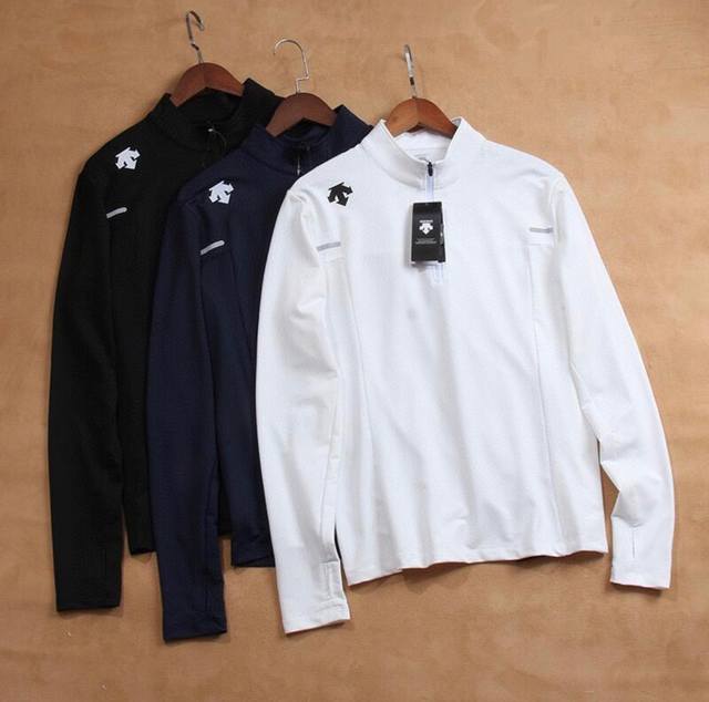 Descente Dst Stand-up collar half-zip sports bottoming shirt long-sleeved T-shir