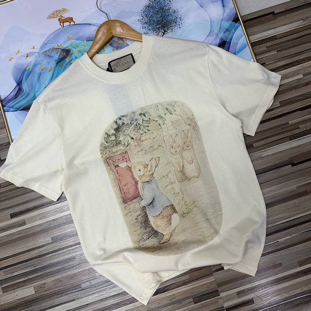 New exclusive high version Gucci summer Peter Rabbit graffiti three rabbits past