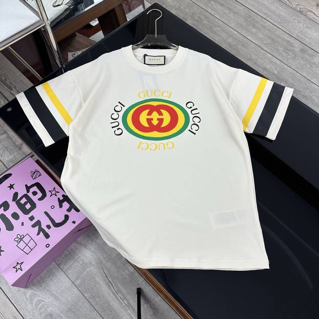 Gucci 25Ss counter same style round neck short-sleeved T-shirt couple style shor