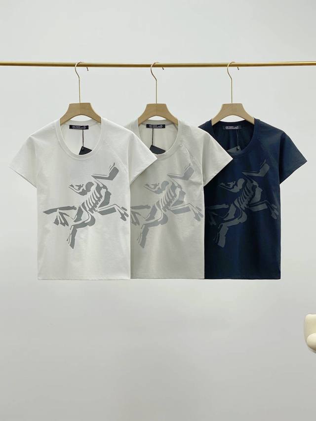 Arc'teryz Arc'teryx Tricolor Bird Cotton Women's Short Sleeve Big Bird Logo Roun