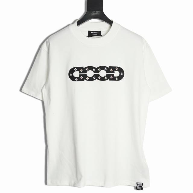 Goodbrand hollow pattern four-pointed star round neck pullover short-sleeved T-s
