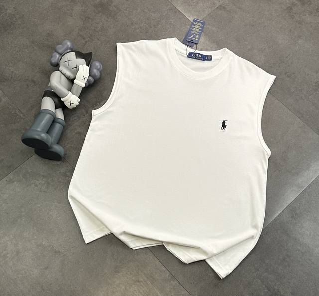 Fashion brand Ralph Lauren embroidered logo pure cotton vest T-shirt! : 240G dou