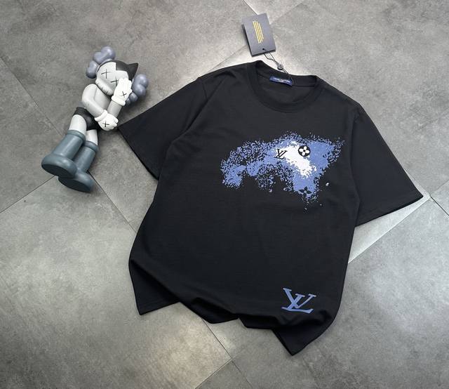 Fashion brand Louis Vuitton direct injection design couple short-sleeved T-shirt