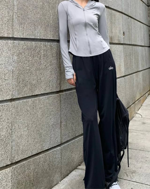 Alo flared pants for women, summer thin style, sun protection, new style, high w
