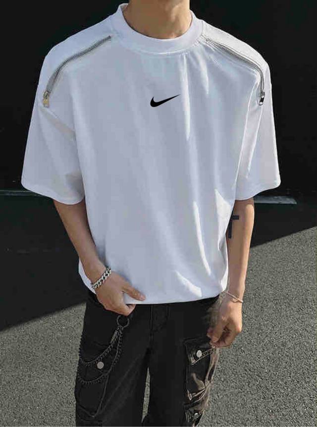 New Nike Raglan Metal Zipper Decorated Threaded Knit Couple Same Style Loose Dro