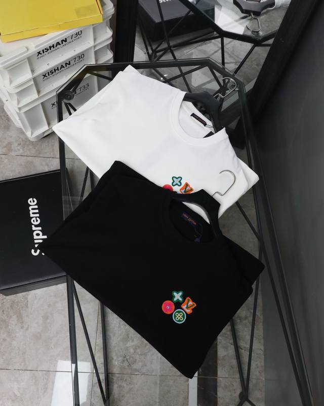 Detail # Louis Vuitton Lv 2025 New Dopamine Logo Embroidered Short Sleeve Round