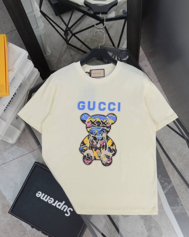 Gucci limited edition cartoon bear print round neck short sleeve Style number: 8