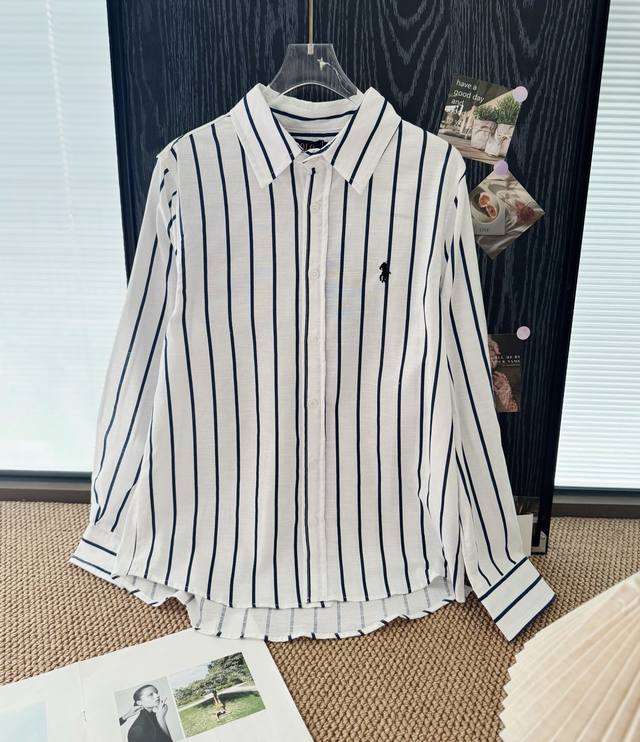 Price P: Product name: Ralph Laur* Ralph warhorse embroidered linen blue striped