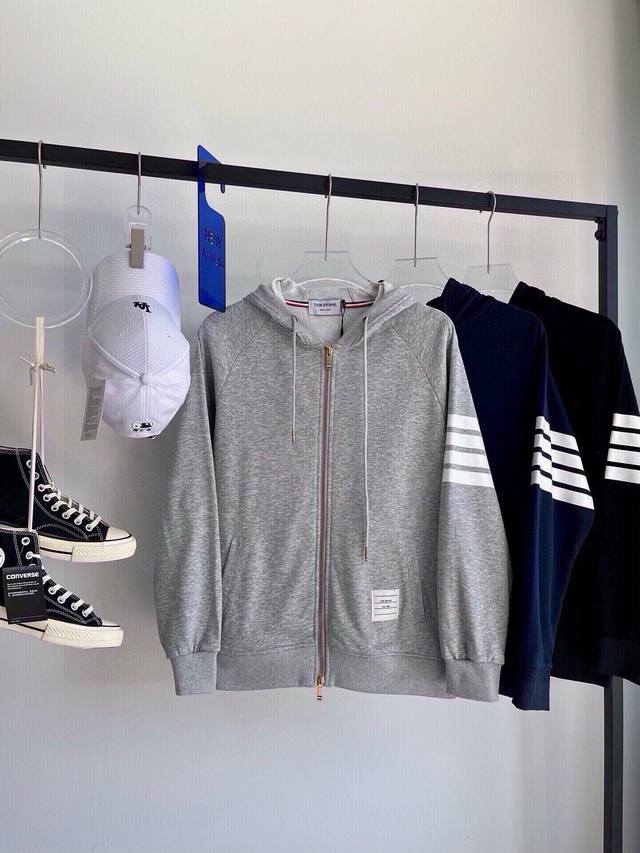Tb four-bar cardigan hooded jacket Tb Thom Browne counter high-quality classic f