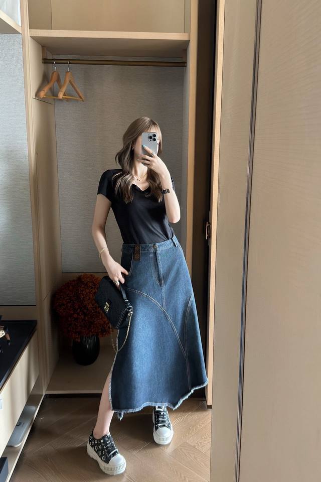 New arrival Loui* Vuitt*N Donkey 25 new style washed hem irregular skirt Customi