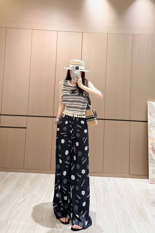 New arrival Small Xiangshan Camellia print casual pants Customized fabrics show