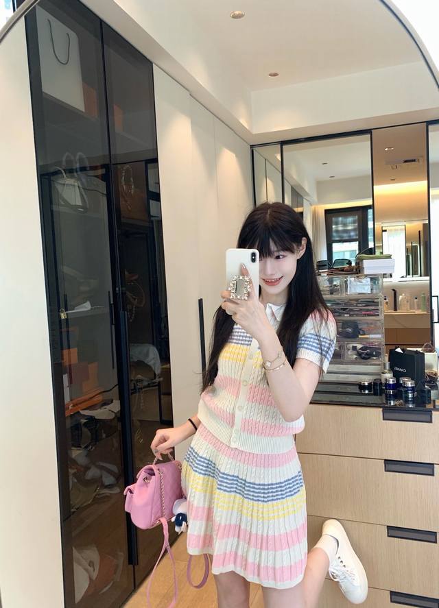 New arrival Raff 25Ss Summer Ice Cream Set Classic French stripes meet the soft