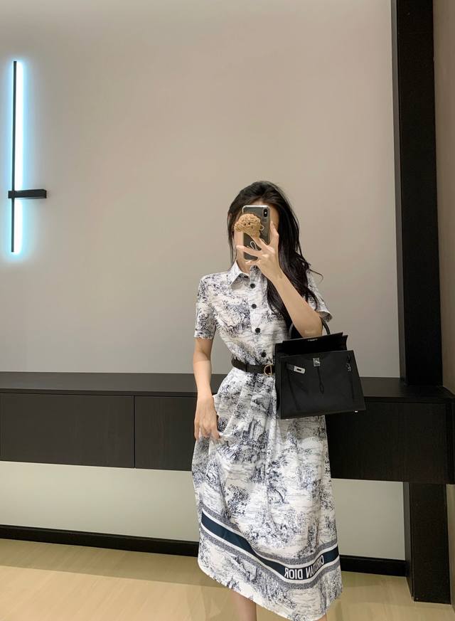 New arrival Cd Dior 25Ss latest spring and summer jungle print dress Classic and